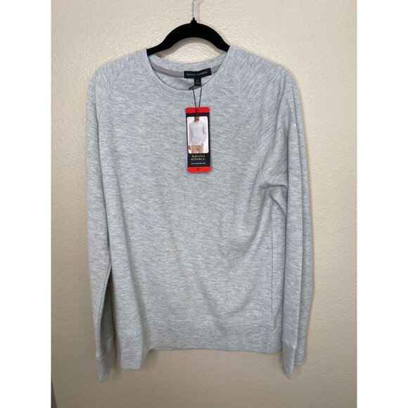 NWT Banana Republic Mens Gray Long-Sleeve Sweater M Cotton/Polyester Blend - Picture 3 of 8